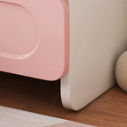 Contemporary Creative Kids Square MDF Bedside Table with 2 Drawers for Bedroom