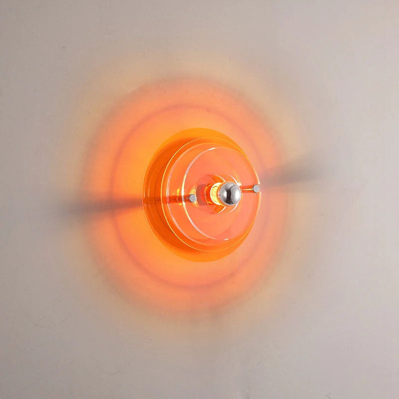 Contemporary Creative Colorful Iron Acrylic Flying Saucer Shade 1-Light Wall Lamp for Entertainment Room