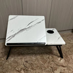 Contemporary Nordic Carbon Fiber MDF Rectangular Desk with Foldable Angle-Adjustable 2-Tray Design for Study