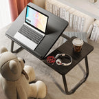Contemporary Nordic Carbon Fiber MDF Rectangular Desk with Foldable Angle-Adjustable 2-Tray Design for Study