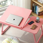 Contemporary Nordic Carbon Fiber MDF Rectangular Desk with Foldable Angle-Adjustable 2-Tray Design for Study