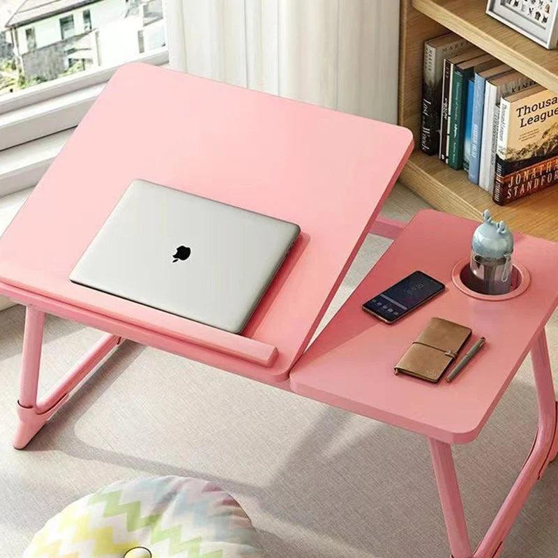 Contemporary Nordic Carbon Fiber MDF Rectangular Desk with Foldable Angle-Adjustable 2-Tray Design for Study