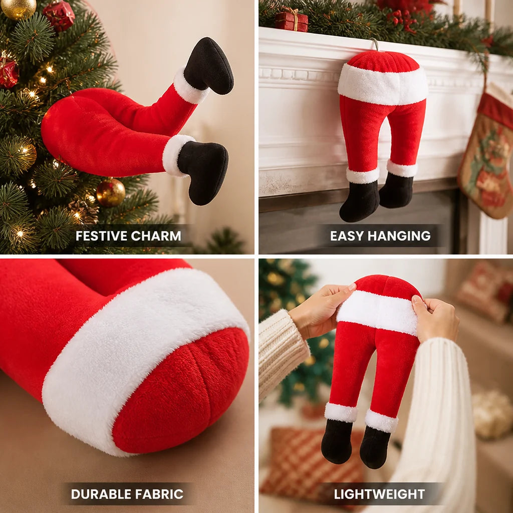 Santa Legs Decoration | Lightweight Polyester & Easy To Hang | 30 x 25 cm