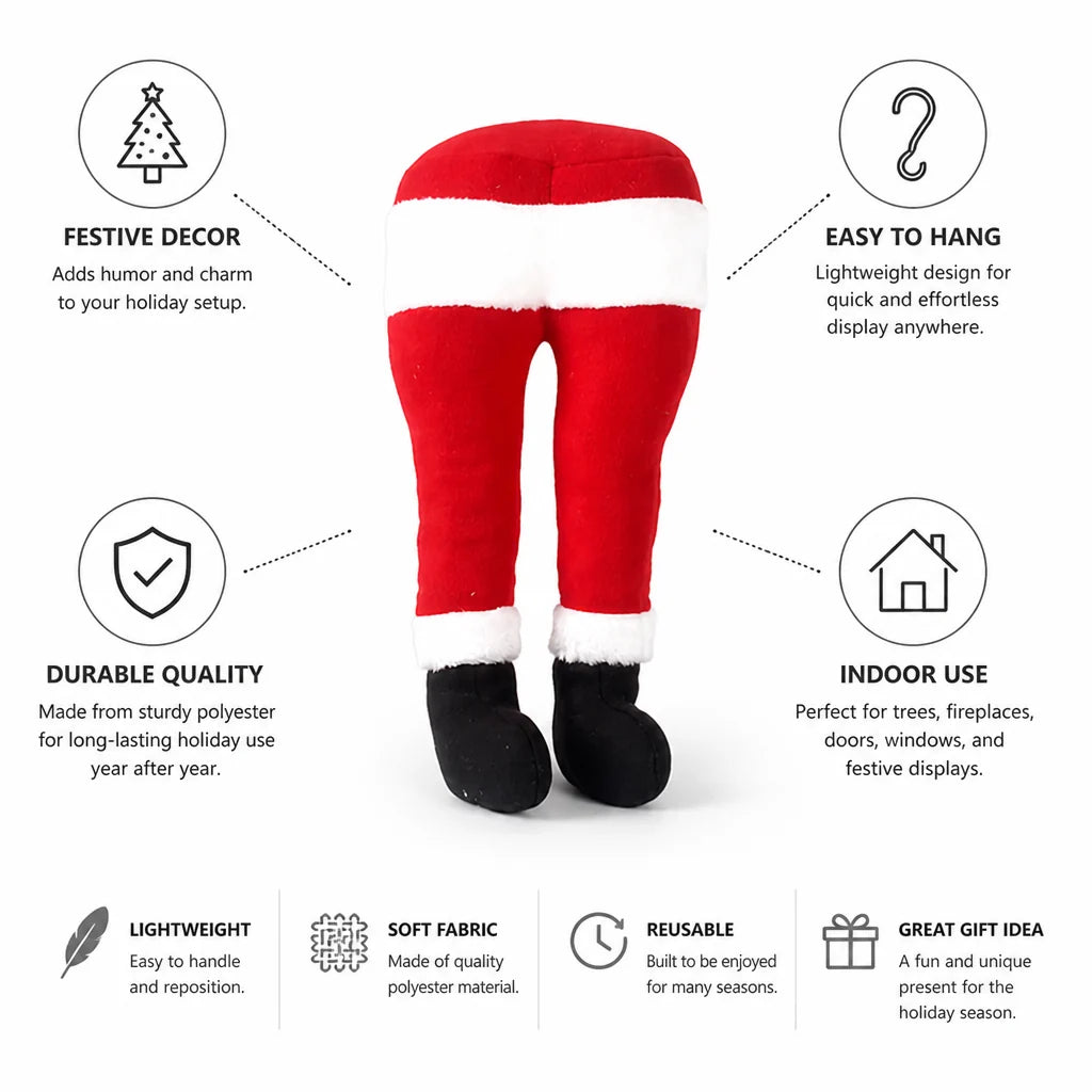 Santa Legs Decoration | Lightweight Polyester & Easy To Hang | 30 x 25 cm