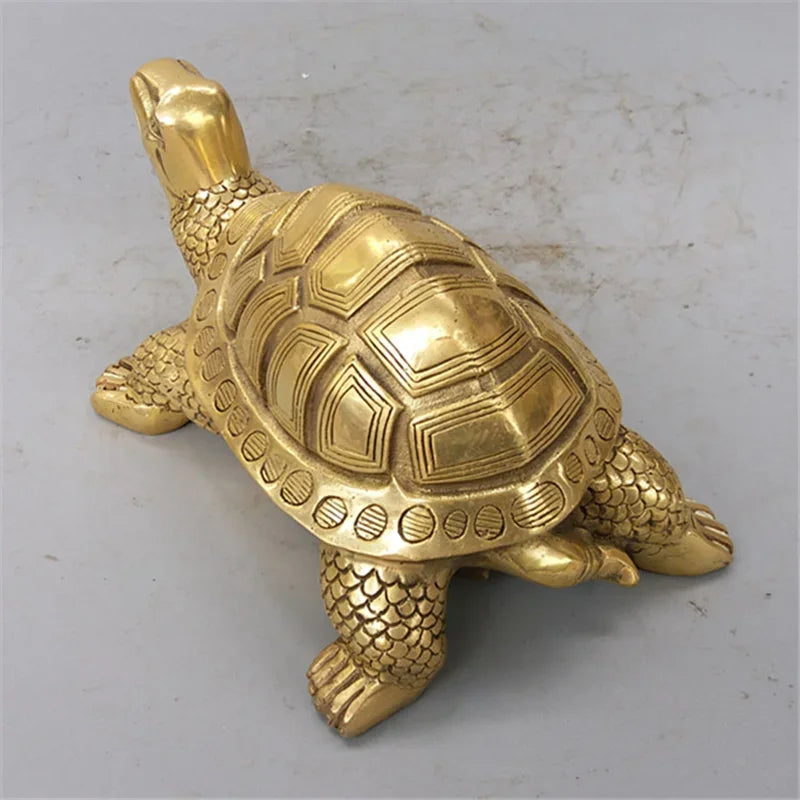 Schildkrötenfigur | Messing Handgefertigtes Feng Shui Amulett | Verschiedene Größen
