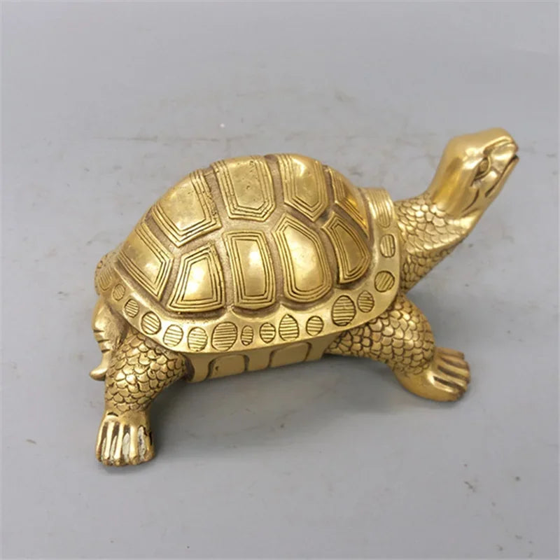 Schildkrötenfigur | Messing Handgefertigtes Feng Shui Amulett | Verschiedene Größen
