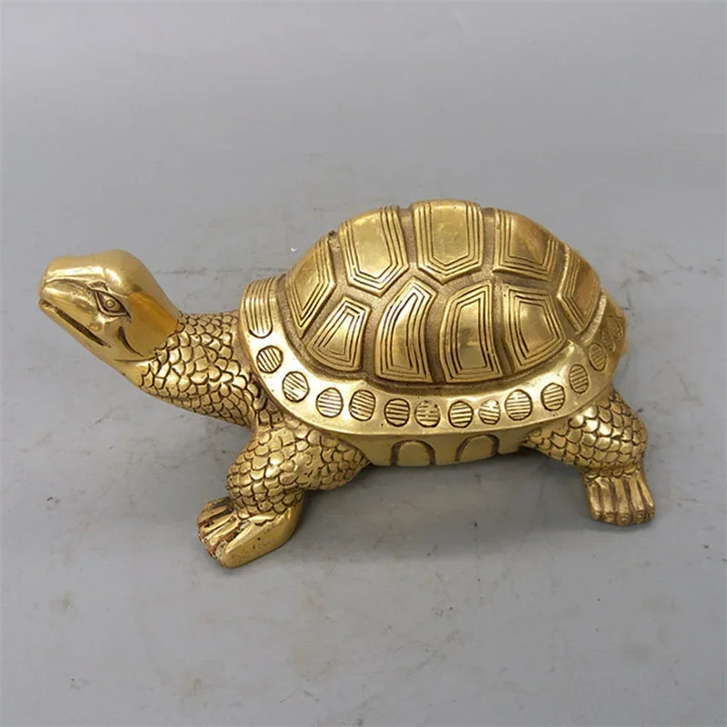 Schildkrötenfigur | Messing Handgefertigtes Feng Shui Amulett | Verschiedene Größen