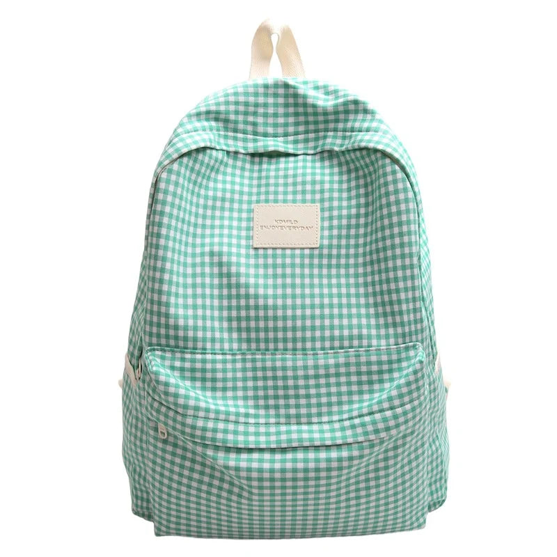 School Backpack | Checked Pattern & Padded Straps