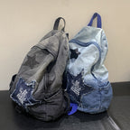 School Backpack | Denim Star Appliqué & Padded Adjustable Straps