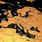 Scratch-Off World Map | Gold Foil & Colorful Countries
