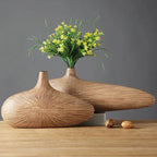 Sculpted Vase | Hand-Sculpted Textured Wood-Look | Medium & Large