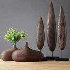 Sculpted Vase | Hand-Sculpted Textured Wood-Look | Medium & Large