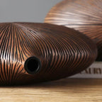 Sculpted Vase | Hand-Sculpted Textured Wood-Look | Medium & Large