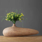 Sculpted Vase | Hand-Sculpted Textured Wood-Look | Medium & Large