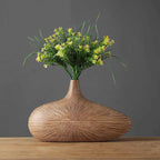 Sculpted Vase | Hand-Sculpted Textured Wood-Look | Medium & Large