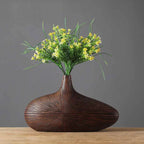 Sculpted Vase | Hand-Sculpted Textured Wood-Look | Medium & Large