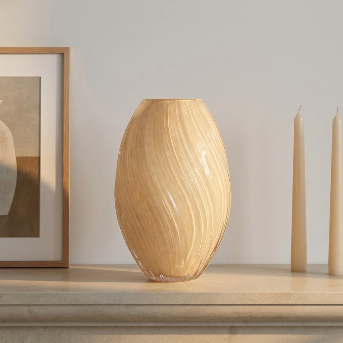 Sculptural Vase | Handblown Ribbed Glass | Small & Large