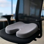 Seat Cushion | Gel-Infused Memory Foam & Coccyx Cutout | Removable Zipper Cover