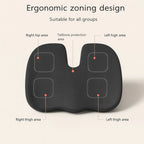 Seat Cushion | Gel-Infused Memory Foam & Coccyx Cutout | Removable Zipper Cover