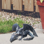 Dragon Garden Statue | Gothic Seated Sculpture | Weather-Resistant
