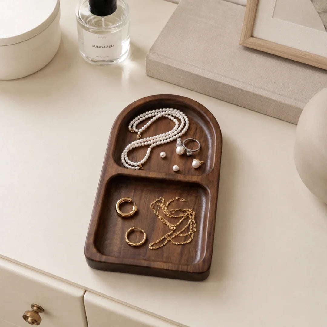 Sectioned Tray | Solid Acacia Wood & Two Compartments | Two Sizes