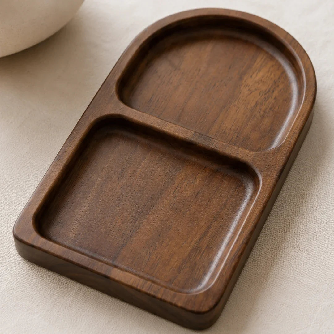 Sectioned Tray | Solid Acacia Wood & Two Compartments | Two Sizes