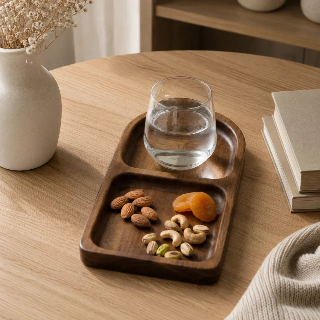 Sectioned Tray | Solid Acacia Wood & Two Compartments | Two Sizes