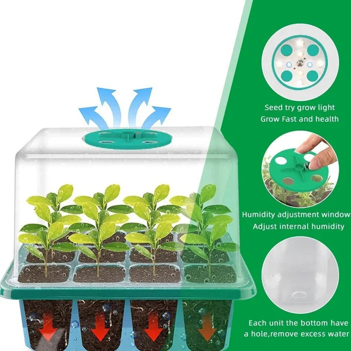 Seed Starter Tray | Full-Spectrum Grow Light | Raised Dome