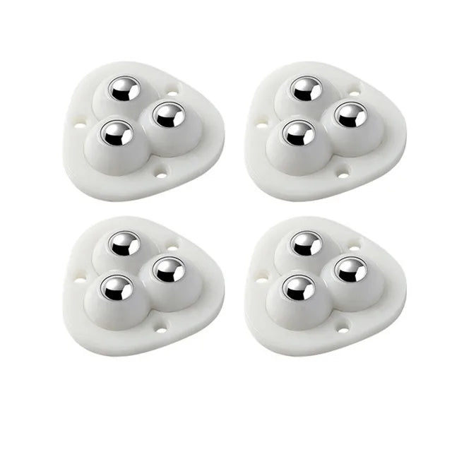 Self-Adhesive Castors | 360° Swivel & Stainless Steel Balls | Set of 4