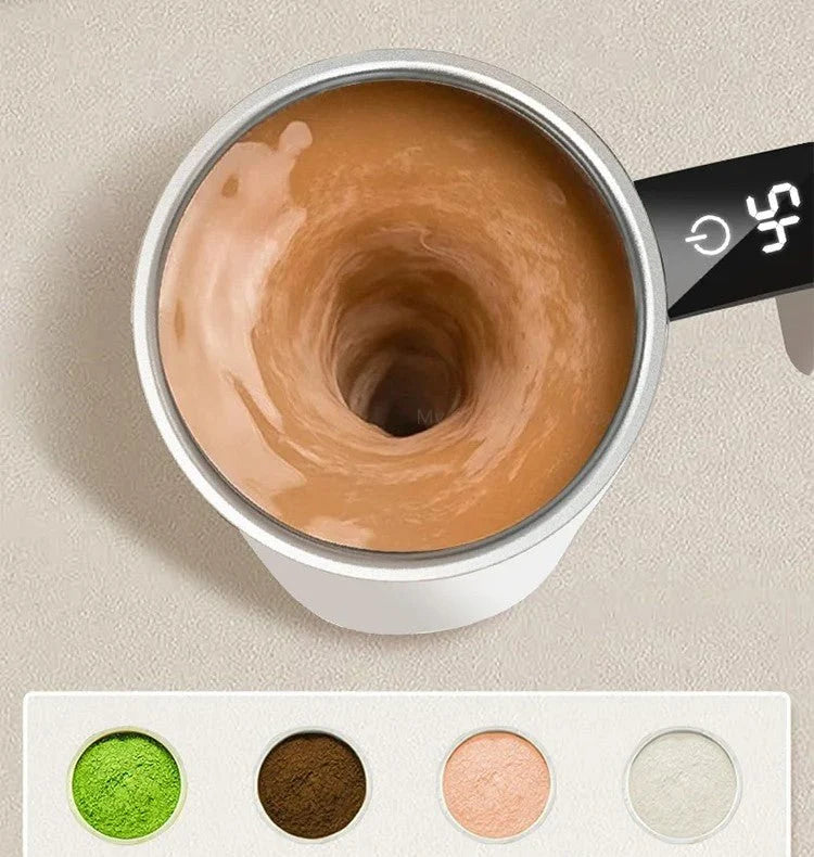 Self-Stirring Coffee Mug | Magnetic Stirring & LED Temperature Display | 380 ml