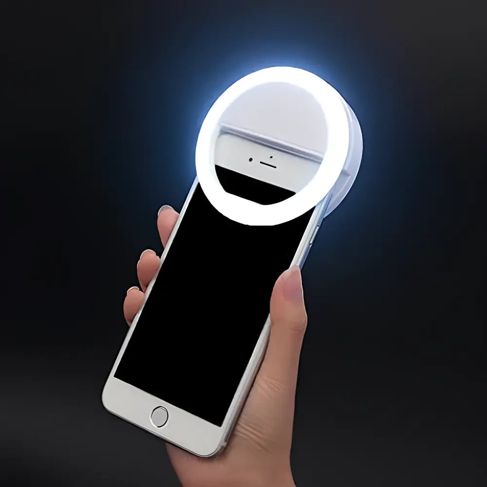 Selfie Ring Light | Clip-On Adjustable Brightness & Rechargeable