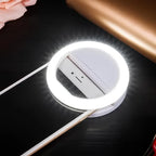Selfie Ring Light | Clip-On Adjustable Brightness & Rechargeable