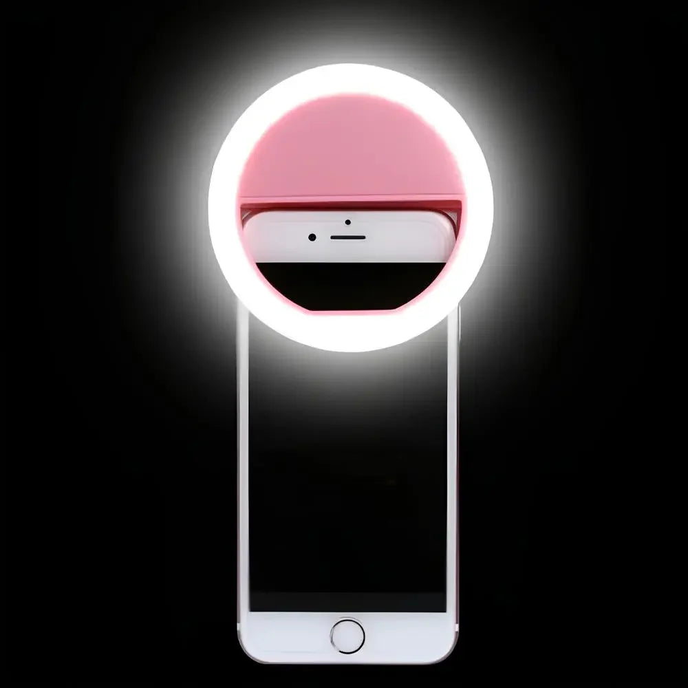 Selfie Ring Light | Clip-On Adjustable Brightness & Rechargeable
