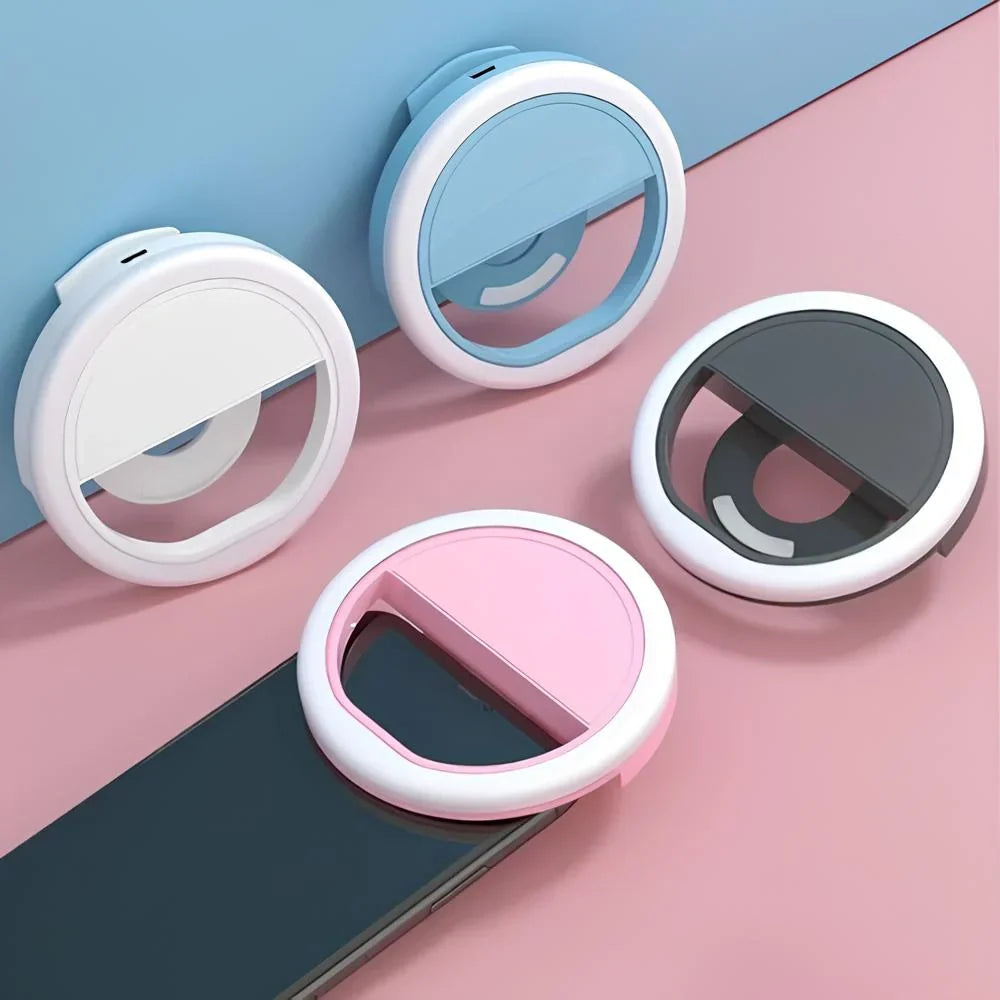 Selfie Ring Light | Clip-On Adjustable Brightness & Rechargeable