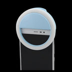 Selfie Ring Light | Clip-On Adjustable Brightness & Rechargeable