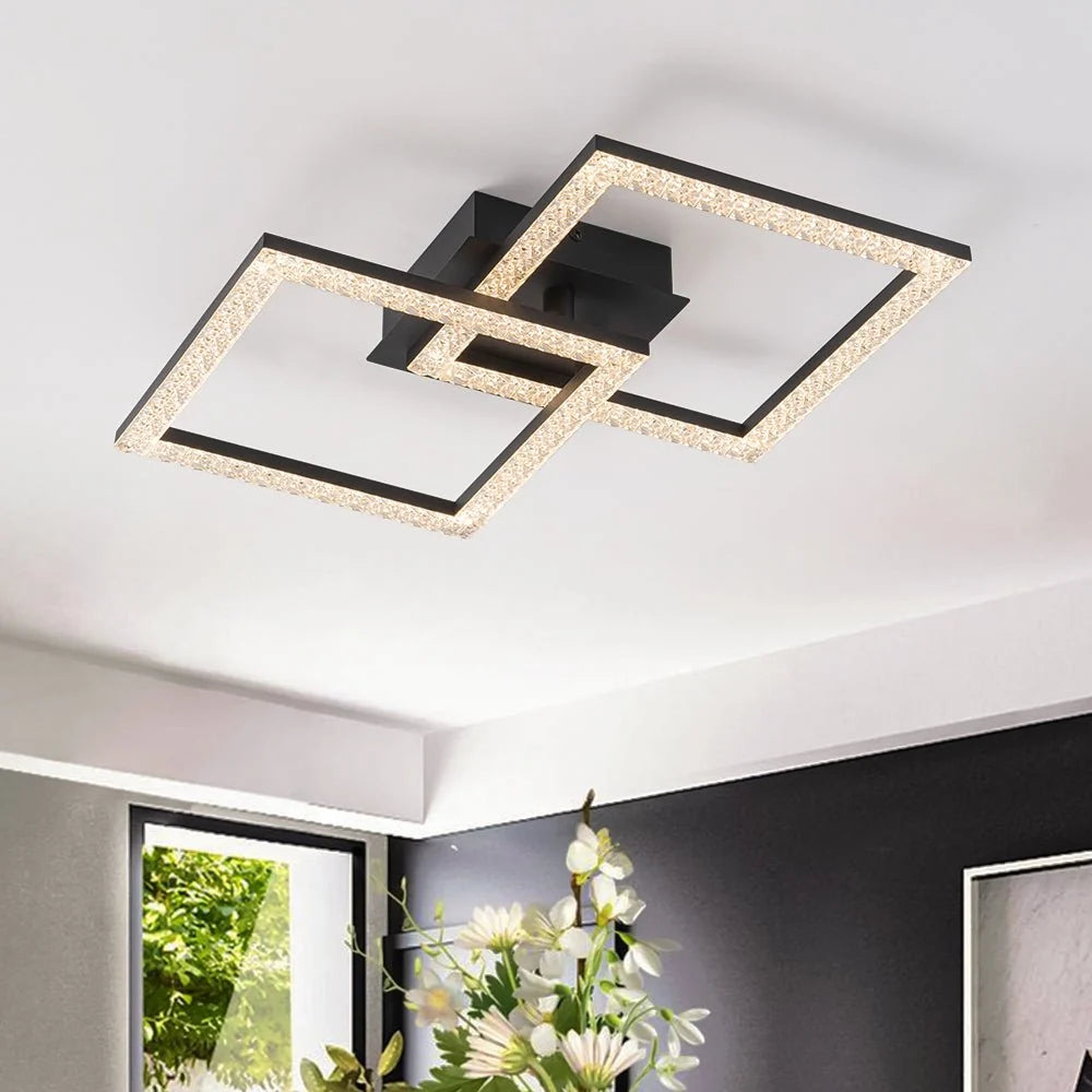 Semi-Flush Ceiling Light | Integrated LED, Warm 3000K & Diamond-Style Diffuser