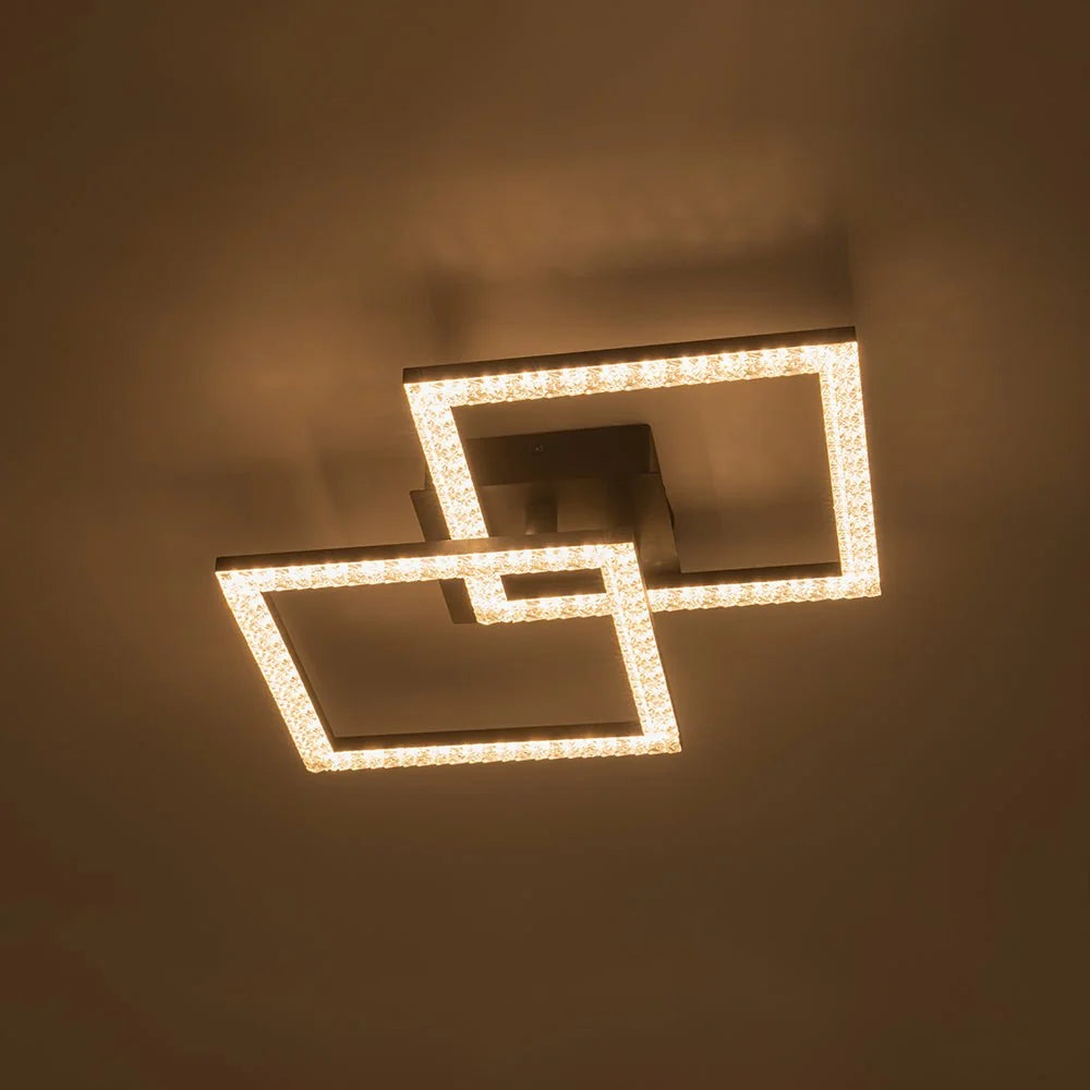 Semi-Flush Ceiling Light | Integrated LED, Warm 3000K & Diamond-Style Diffuser