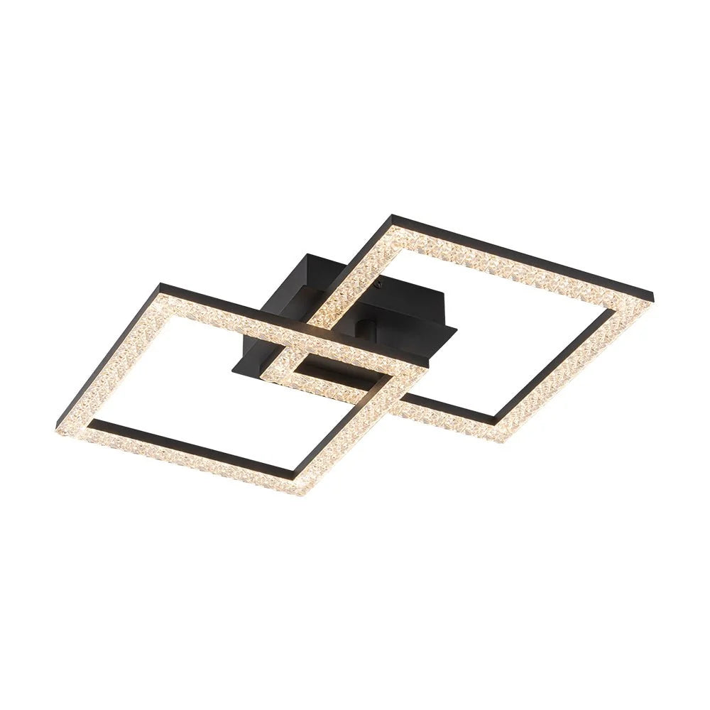 Semi-Flush Ceiling Light | Integrated LED, Warm 3000K & Diamond-Style Diffuser