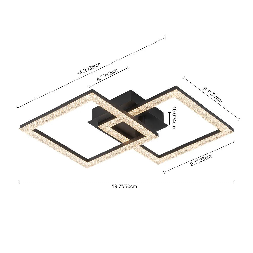 Semi-Flush Ceiling Light | Integrated LED, Warm 3000K & Diamond-Style Diffuser