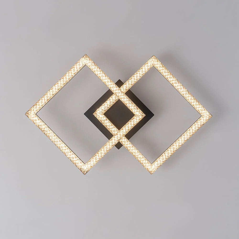 Semi-Flush Ceiling Light | Integrated LED, Warm 3000K & Diamond-Style Diffuser