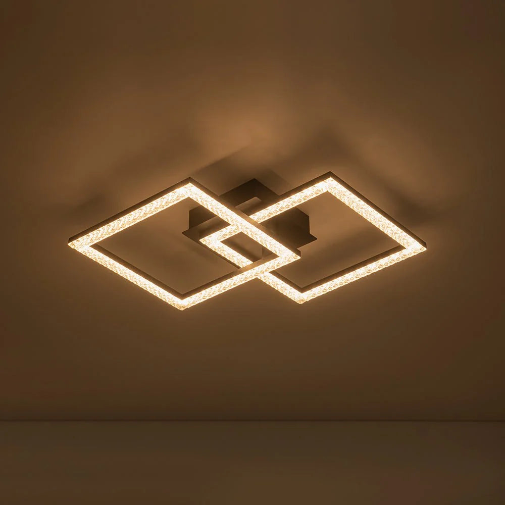 Semi-Flush Ceiling Light | Integrated LED, Warm 3000K & Diamond-Style Diffuser