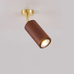 Semi-Flush Ceiling Light | Rubberwood & Iron Integrated COB LED