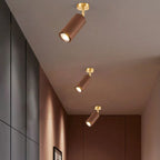 Semi-Flush Ceiling Light | Rubberwood & Iron Integrated COB LED