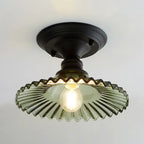 Semi-Flush Ceiling Light | Scalloped Ribbed Glass & Soft Diffused Light | E26/E27 Socket