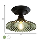 Semi-Flush Ceiling Light | Scalloped Ribbed Glass & Soft Diffused Light | E26/E27 Socket