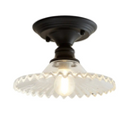 Semi-Flush Ceiling Light | Scalloped Ribbed Glass & Soft Diffused Light | E26/E27 Socket