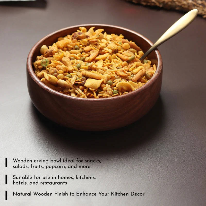 Serving Bowl | Solid Walnut & Polished Food-Grade Finish