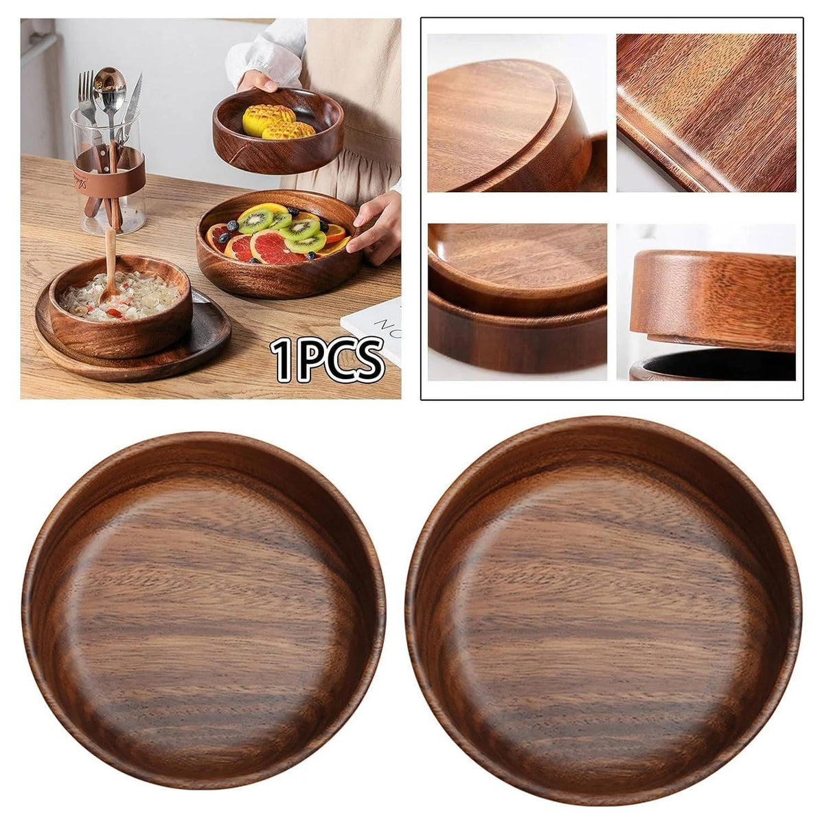 Serving Bowl | Solid Walnut & Polished Food-Grade Finish