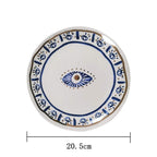 Serving Platter | Hamsa Hand Design & Stoneware | 20.5 cm