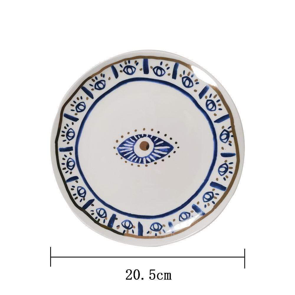 Serving Platter | Hamsa Hand Design & Stoneware | 20.5 cm